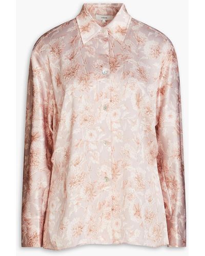 Vince Floral-print Silk-crepe Shirt - Pink