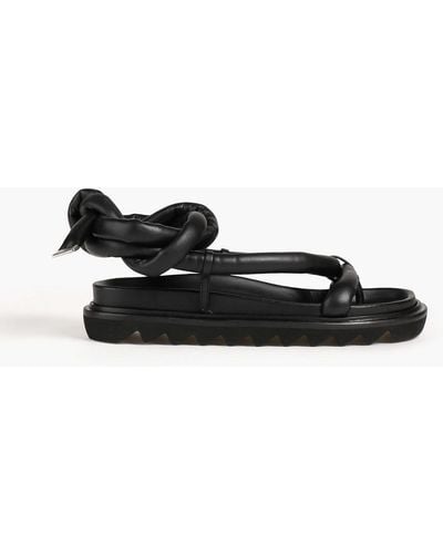 STUDIO AMELIA Padded Leather Sandals - Black