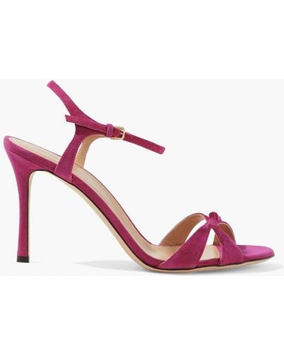 Sergio Rossi Isobel Knotted Suede Sandals - Purple