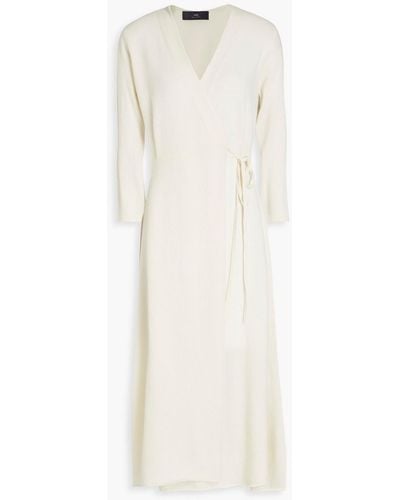 arch4 Florentina Cashmere Midi Wrap Dress - White