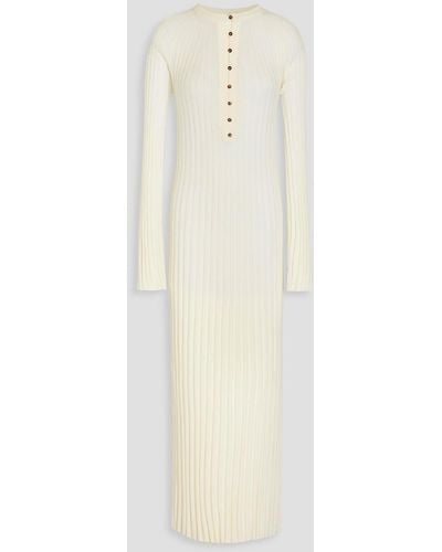 Loulou Studio Ribbed Wool Maxi Dress - White
