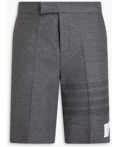 Thom Browne Striped Cotton-twill Shorts - Grey