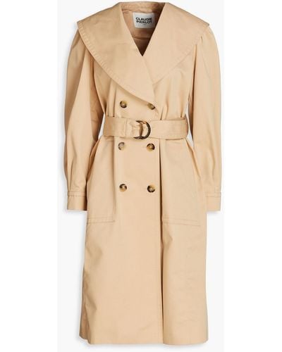 Claudie Pierlot Galet Belted Cotton-twill Trench Coat - Natural