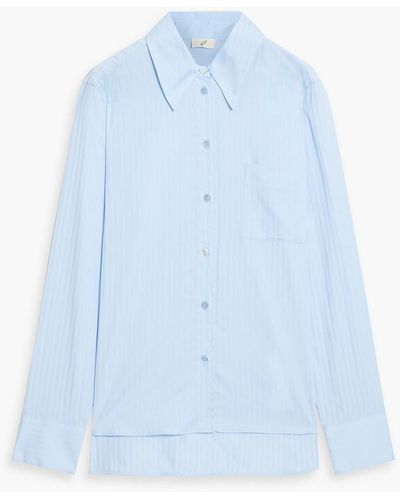 BITE STUDIOS Striped Cotton And Silk-blend Jacquard Shirt - Blue