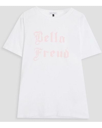 Bella Freud Bella bedrucktes t-shirt aus biobaumwoll-jersey - Weiß