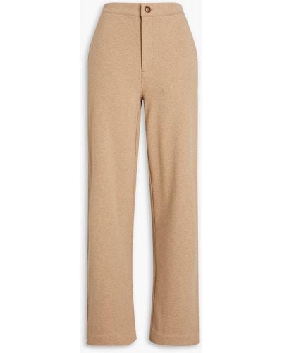 Vince French Cotton-blend Terry Straight-leg Pants - Natural