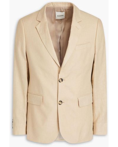 Sandro Linen Suit Jacket - Natural