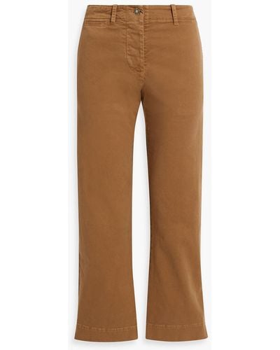 Nili Lotan Stretch-cotton Twill Straight-leg Pants - Brown