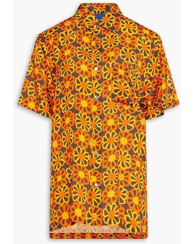 Simon Miller Floral-print Satin-twill Shirt - Orange