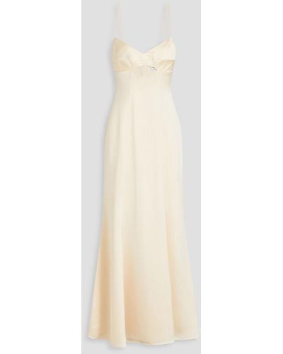 Anna Quan Flared Cutout Crepe De Chine Maxi Dress - White