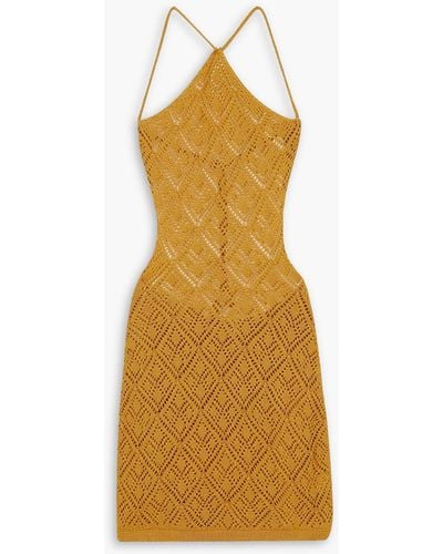 Savannah Morrow Jamaica Crocheted Pima Cotton Mini Dress - Yellow