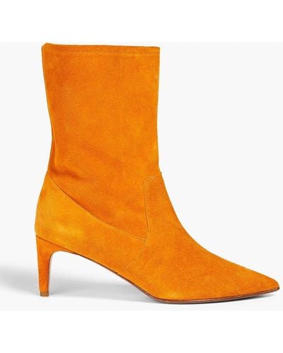 Red(V) Suede Ankle Boots - Orange