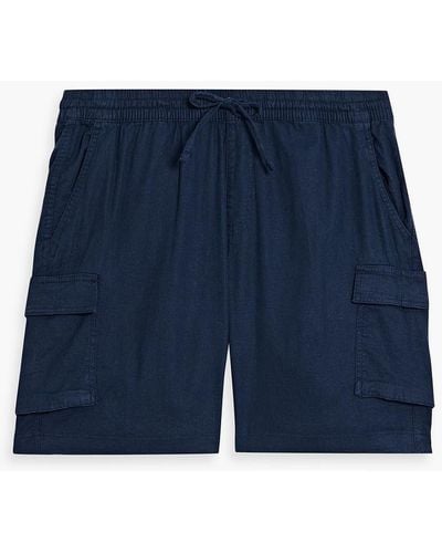 Onia Linen-blend Cargo Shorts - Blue