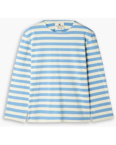 Denimist Striped Cotton-jersey Top - Blue