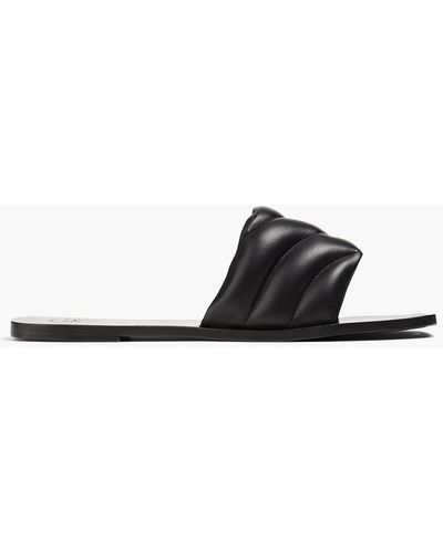 Atp Atelier Dovera Quilted Padded Leather Sandals - Black
