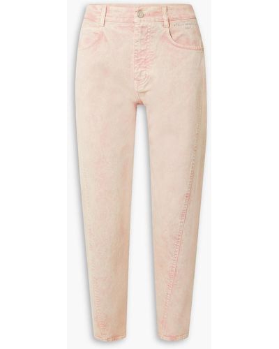 Stella McCartney Cropped High-rise Tapered Jeans - Natural