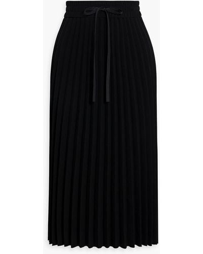 RED Valentino Pleated Crepe Midi Skirt - Black