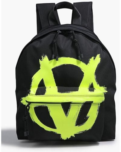Vetements Neon Printed Canvas Backpack - Black