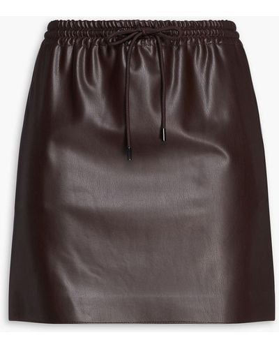 Theory Faux Leather Mini Skirt - Brown