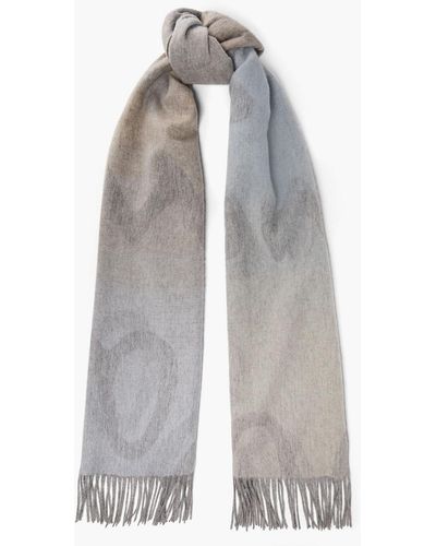 Paul Smith Wool And Cashmere-blend Jacquard Scarf - White