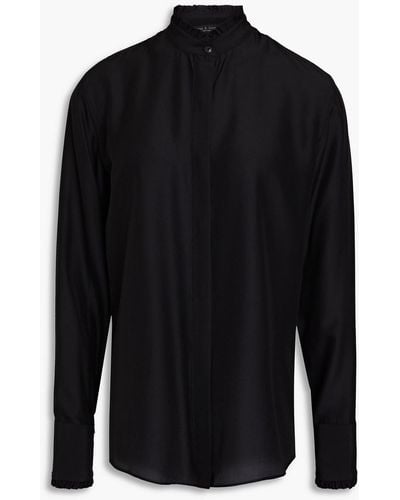 Rag & Bone Jordan Silk-blend Crepe De Chine Shirt - Black