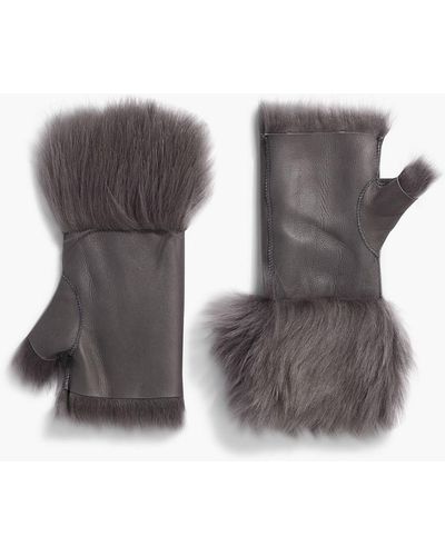 Karl Donoghue Shearling Fingerless Gloves - Gray