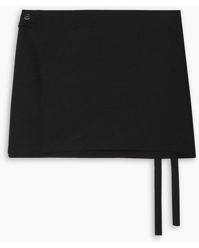 Ioannes Mohair And Wool-blend Mini Wrap Skirt - Black