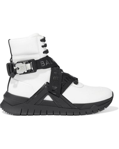 Balmain B Troop Leather High-top Sneakers - White
