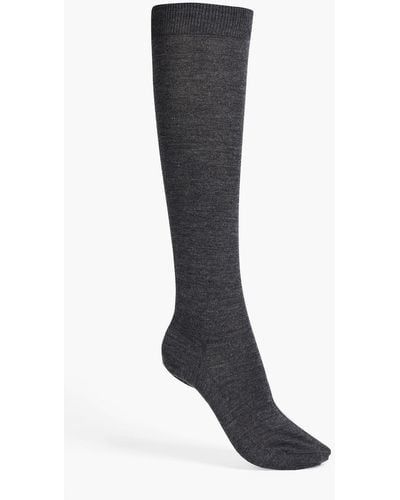 Fogal Mélange Wool And Cashmere-blend Socks - Black