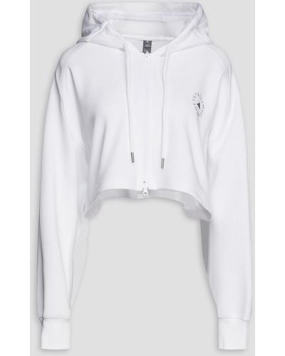 adidas By Stella McCartney Cropped hoodie aus einer bio-baumwollmischung - Weiß