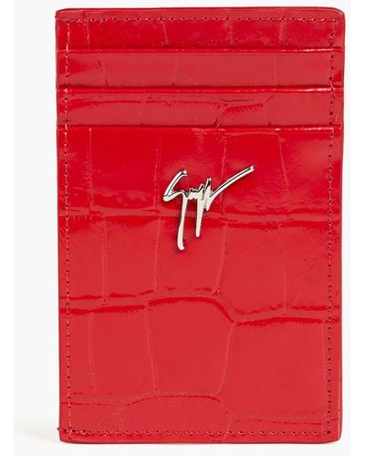 Giuseppe Zanotti Croc-effect Leather Cardholder - Red