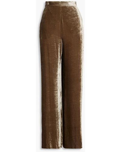 Etro Velvet Wide-leg Trousers - Brown