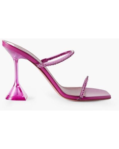 AMINA MUADDI Gilda Crystal-embellished Pvc Mules - Pink
