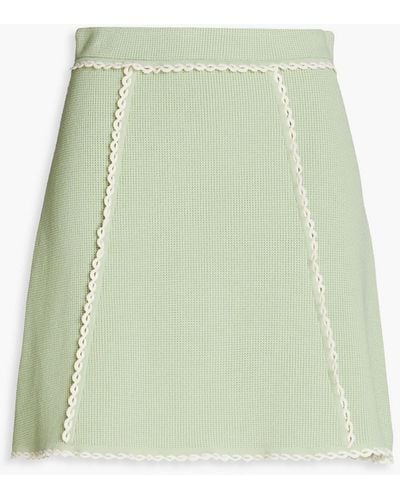 Sandro Ribbed-knit Mini Skirt - Green