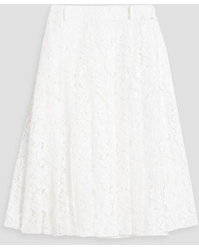 Valentino Garavani Pleated Corded Lace Skirt - White