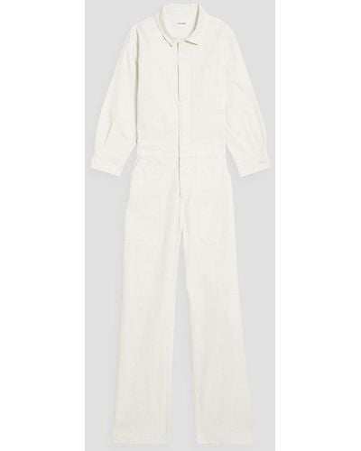 FRAME Cotton-blend Twill Jumpsuit - White