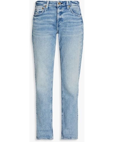 Rag & Bone Tief sitzende jeans mit schmalem bein in ausgewaschener optik - Blau