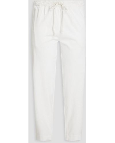 NINETY PERCENT Avery Stretch-cotton Twill Tapered Trousers - White