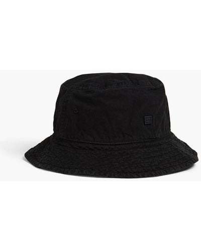 Acne Studios Appliquéd Cotton-twill Bucket Hat - Black