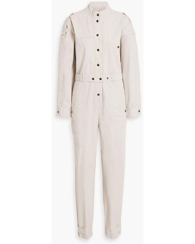 Isabel Marant Ruthel Belted Cotton-gabardine Jumpsuit - White