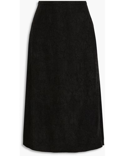 JOSEPH Sabra Crinkled-satin Midi Skirt - Black