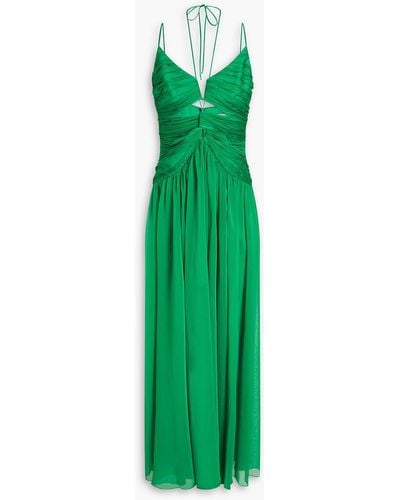 Rasario Cutout Chiffon Maxi Dress - Green