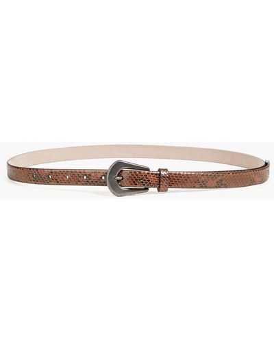 Brunello Cucinelli Snake-effect Leather Belt - Brown