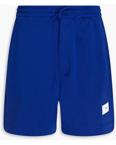 Y-3 Logo-print French Cotton-blend Terry Shorts - Blue