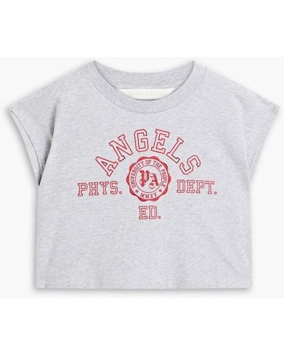 Palm Angels Cropped Printed Cotton-jersey T-shirt - White