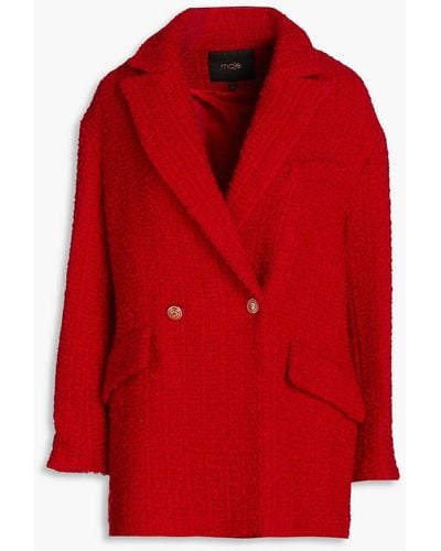 Maje Giloge Wool-blend Tweed Blazer - Red