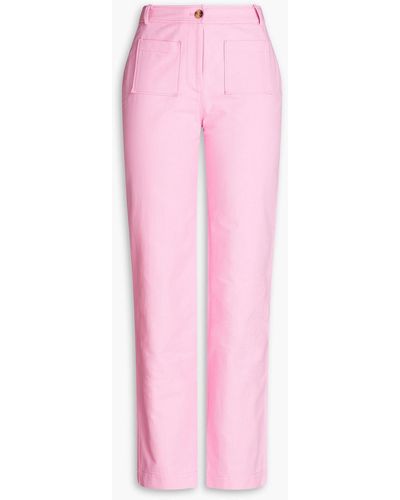 Rejina Pyo Cotton-canvas Straight-leg Trousers - Pink