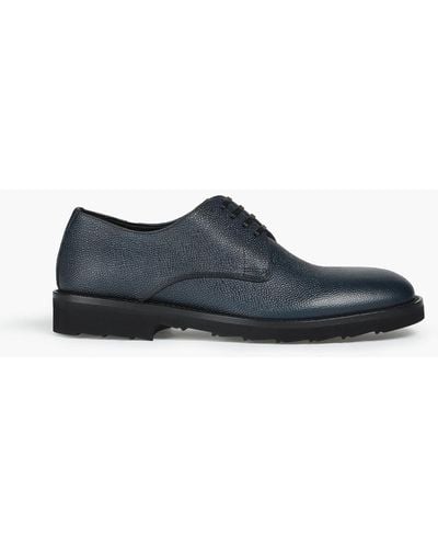 Dolce & Gabbana Textured-leather Derby Shoes - Blue