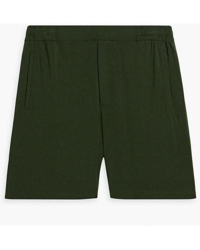 Hamilton and Hare Stretch Lyocell And Cotton-blend Pyjama Shorts - Green