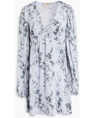 byTiMo Floral-print Satin-crepe Mini Dress - White